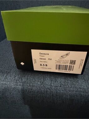 kate spade black & silver KS logo in front shoe box with label